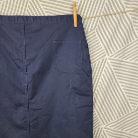 Dickies Chino Long Carpenter Skirt Size 21 16 XL Navy Blue Slit Modest Uniform - Picture 5 of 8